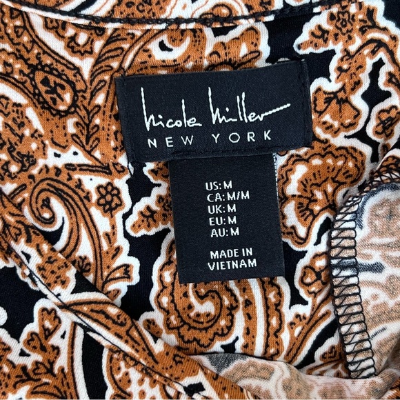 Nicole Miller Shift Swing Sleeveless Paisley Brown Flowy Dress Size M - Picture 10 of 10